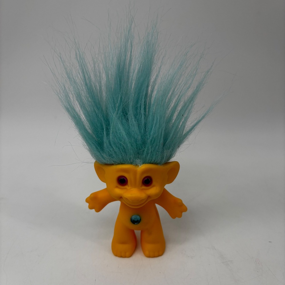 Hasbro DreamWorks Trolls Orange Figure Blue Hair Gem Belly 2015 C-3632A E8258